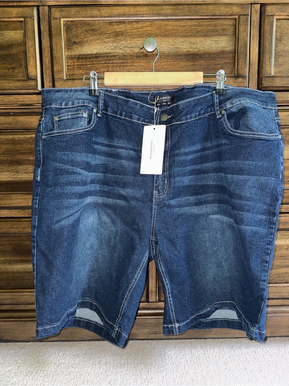 BloomChic Women’s Dark Blue Denim Jean Shorts